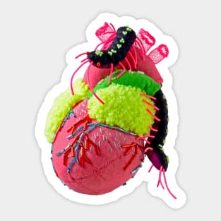 Anatomical Heart and Centipede Sticker